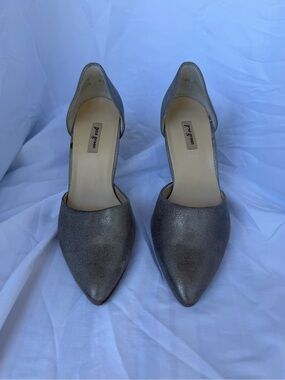 Paul Green Metallic Gray Pointed D'Orsay Heels